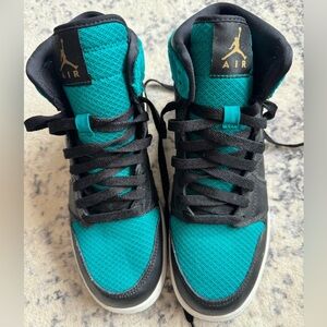 Nike Air Jordan 1 Retro Mid Teal and Black Sneakers